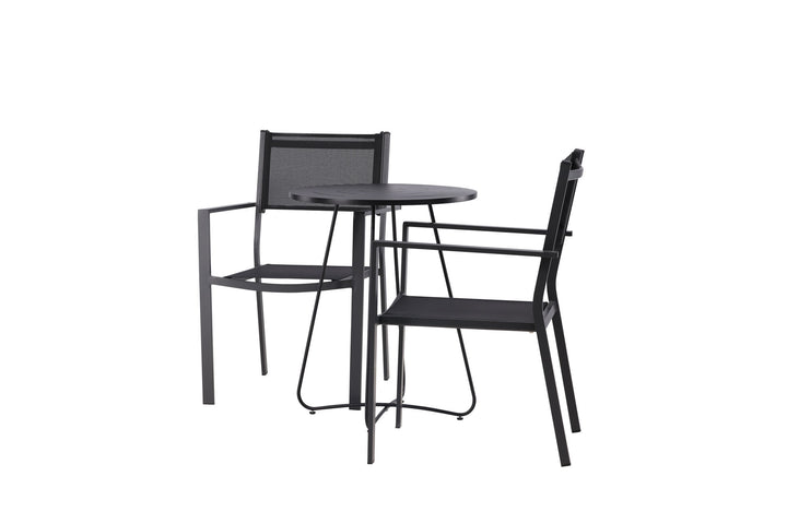 Venture Home Bacong Cafetable Steel - Black / Round ø60** +Copacabana Stacking Chair - Black/Black - Ersätter 4131-408 _2