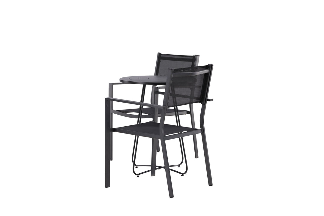 Venture Home Bacong Cafetable Steel - Black / Round ø60** +Copacabana Stacking Chair - Black/Black - Ersätter 4131-408 _2