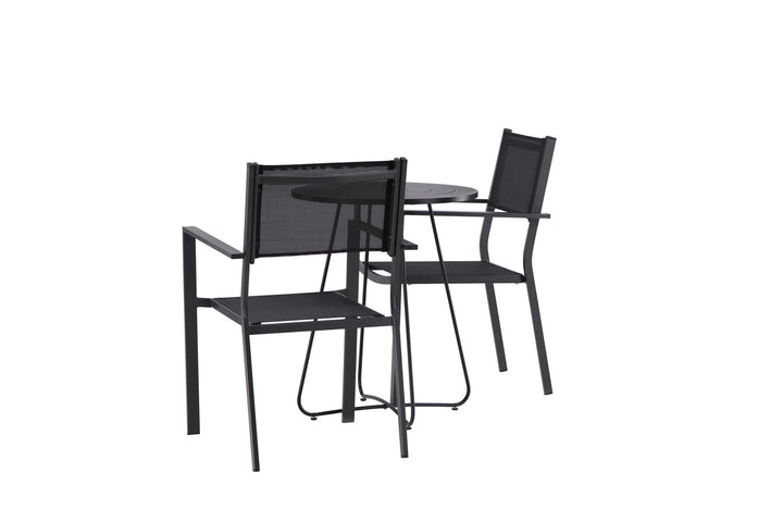 Venture Home Bacong Cafetable Steel - Black / Round ø60** +Copacabana Stacking Chair - Black/Black - Ersätter 4131-408 _2