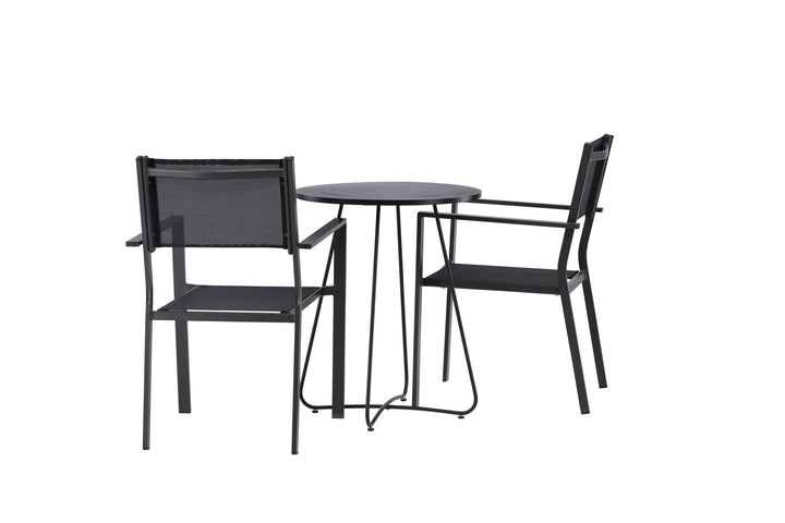 Venture Home Bacong Cafetable Steel - Black / Round ø60** +Copacabana Stacking Chair - Black/Black - Ersätter 4131-408 _2