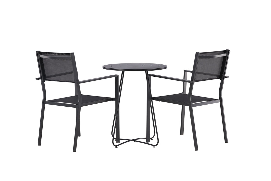 Venture Home Bacong Cafetable Steel - Black / Round ø60** +Copacabana Stacking Chair - Black/Black - Ersätter 4131-408 _2