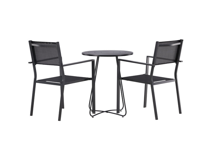 Venture Home Bacong Cafetable Steel - Black / Round ø60** +Copacabana Stacking Chair - Black/Black - Ersätter 4131-408 _2