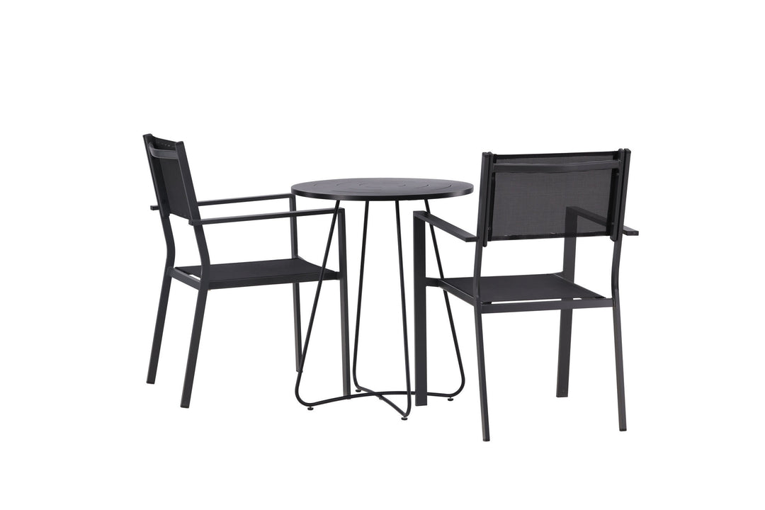 Venture Home Bacong Cafetable Steel - Black / Round ø60** +Copacabana Stacking Chair - Black/Black - Ersätter 4131-408 _2