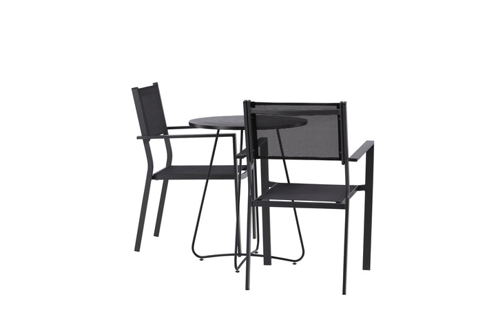 Venture Home Bacong Cafetable Steel - Black / Round ø60** +Copacabana Stacking Chair - Black/Black - Ersätter 4131-408 _2