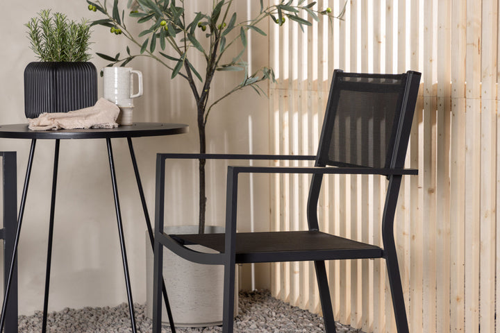 Venture Home Bacong Cafetable Steel - Black / Round ø60** +Copacabana Stacking Chair - Black/Black - Ersätter 4131-408 _2