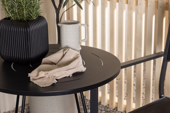 Venture Home Bacong Cafetable Steel - Black / Round ø60** +Copacabana Stacking Chair - Black/Black - Ersätter 4131-408 _2