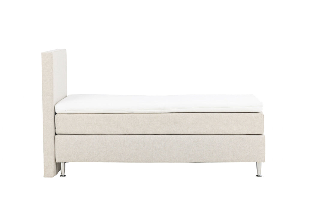 Venture Home Toledo Bed 90*200 - Matte Silver / Beige Fabric Lino 02