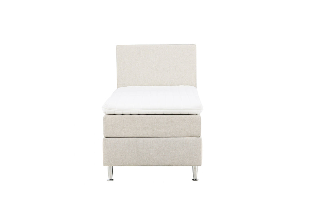 Venture Home Toledo Bed 90*200 - Matte Silver / Beige Fabric Lino 02