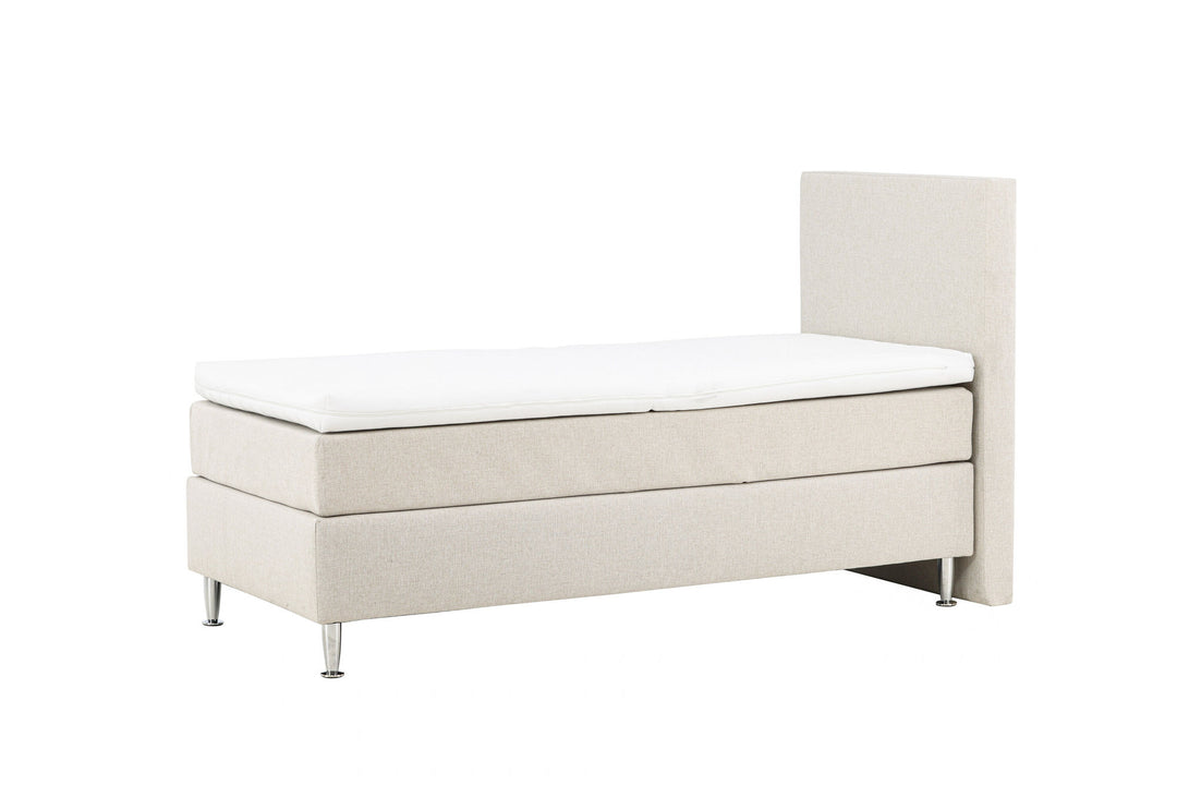 Venture Home Toledo Bed 90*200 - Matte Silver / Beige Fabric Lino 02