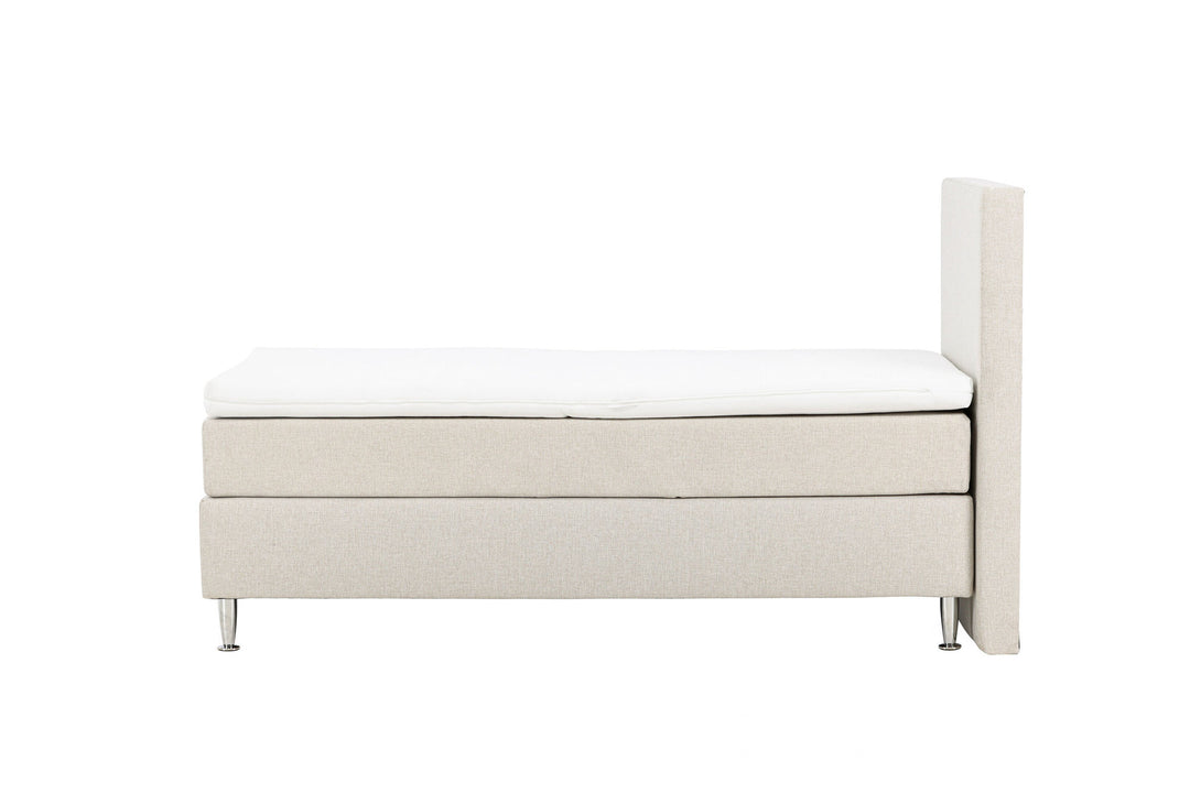 Venture Home Toledo Bed 90*200 - Matte Silver / Beige Fabric Lino 02