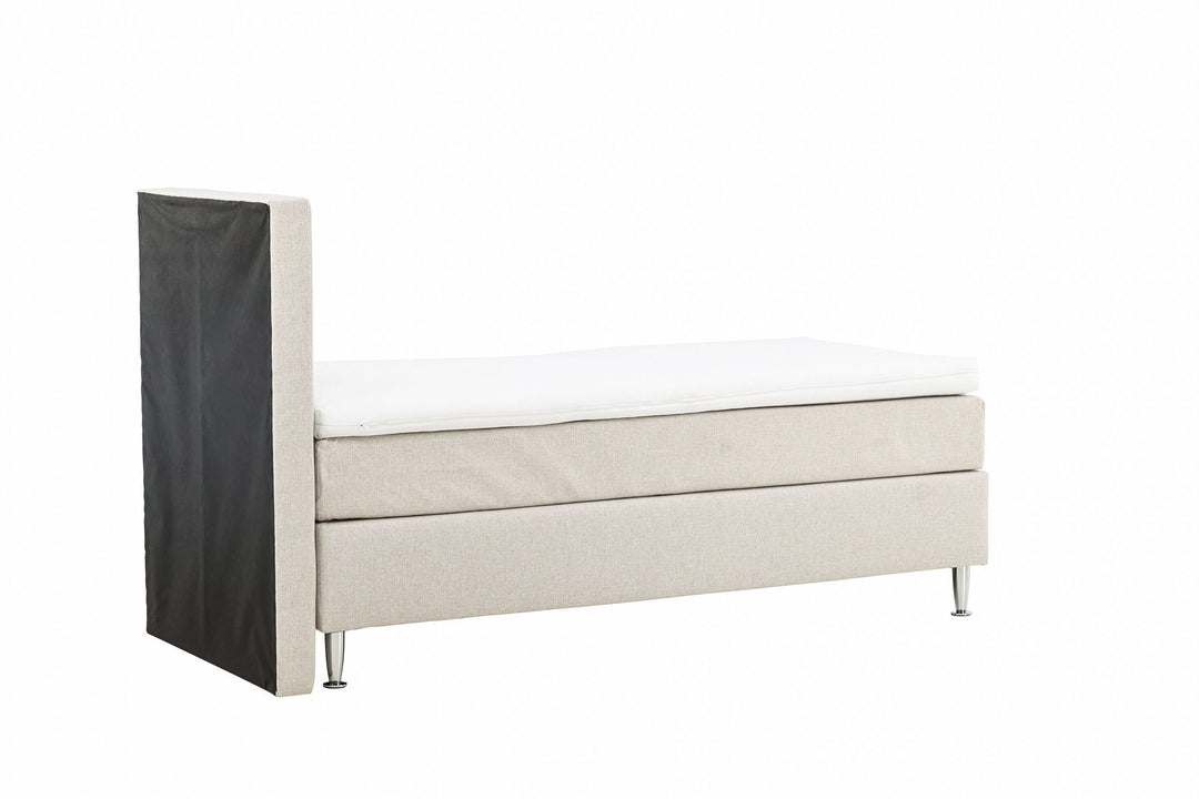 Venture Home Toledo Bed 90*200 - Matte Silver / Beige Fabric Lino 02