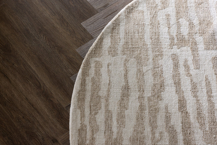 Venture Home Milos Micropolyester - 200*200-  -Round-White/Beige