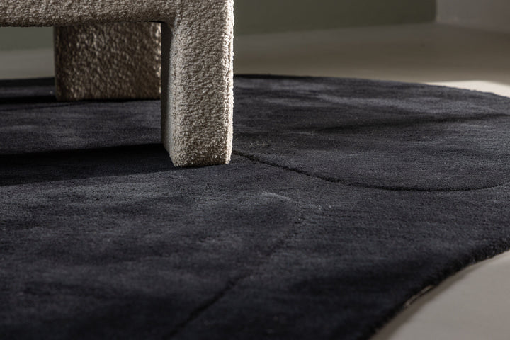 Venture Home Enard Wool Blend w Cloth backing - 290*175-  -Oval -Black