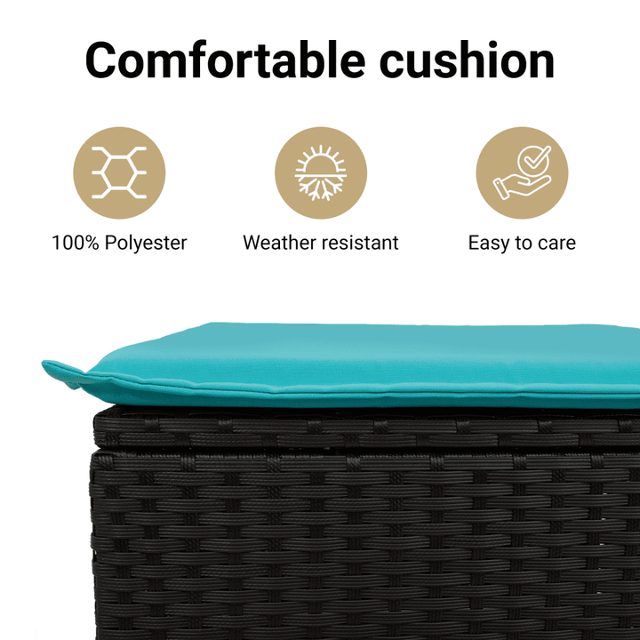 2-personers havesofa med hynder polyrattan sort