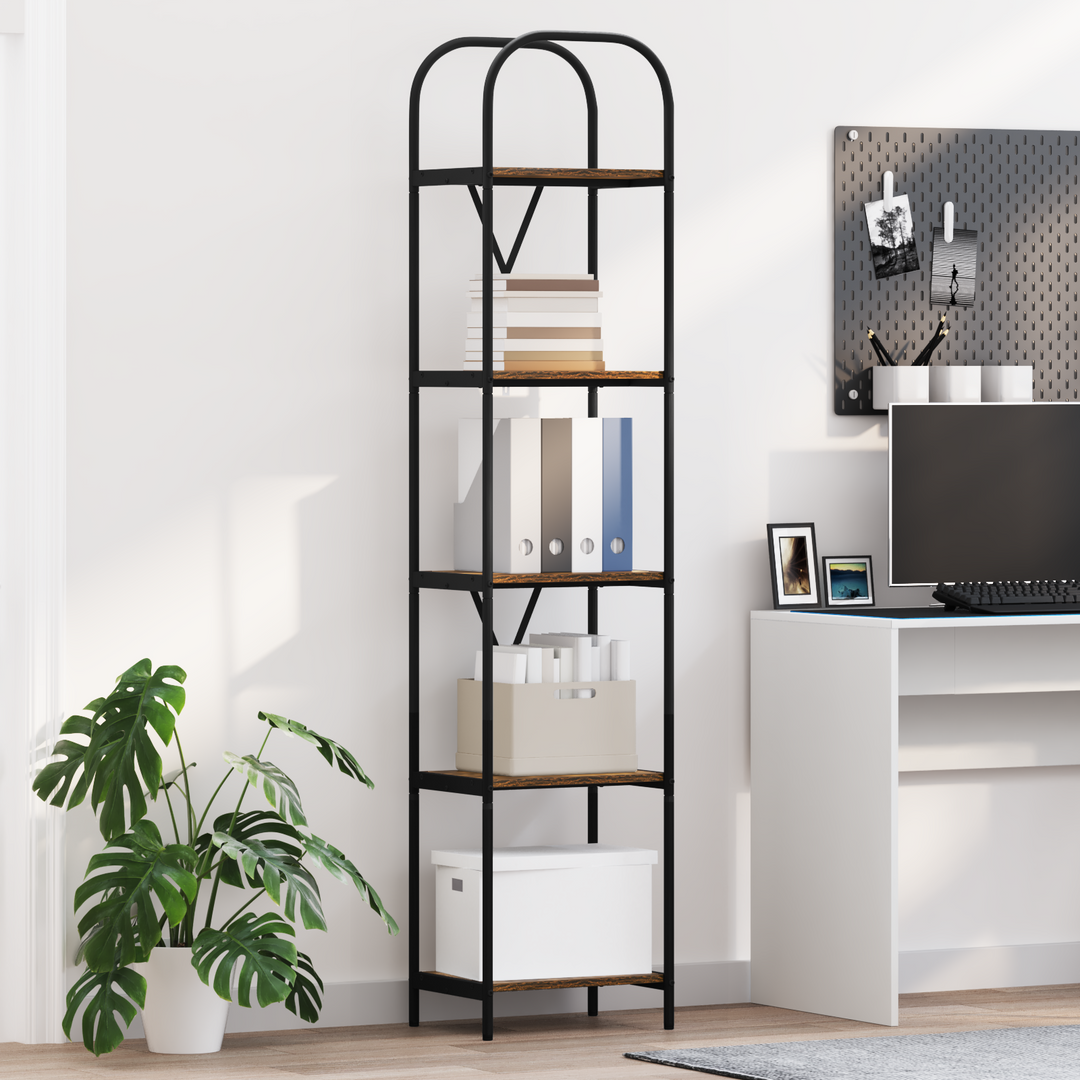 Bogreol Røget eg 40 x 30 x 183 cm Konstrueret træ