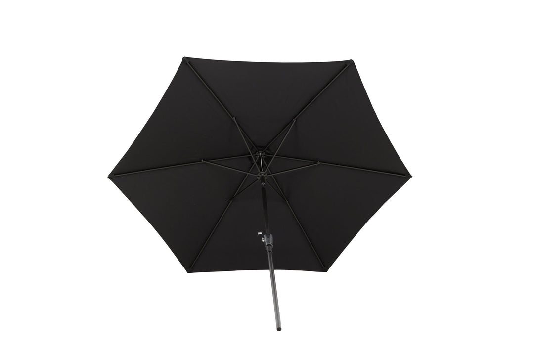 Venture Home Leeds Umbrella - 3m - Grey Alu / Black Fabric