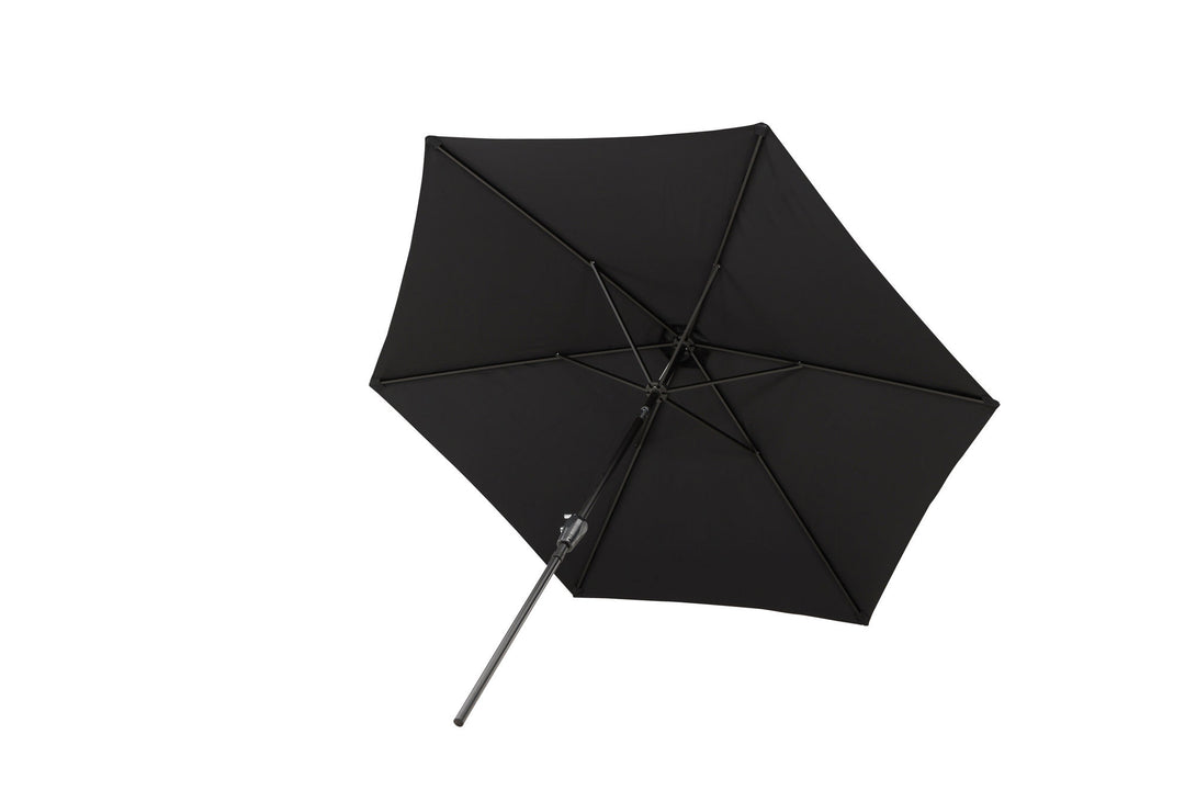 Venture Home Leeds Umbrella - 3m - Grey Alu / Black Fabric