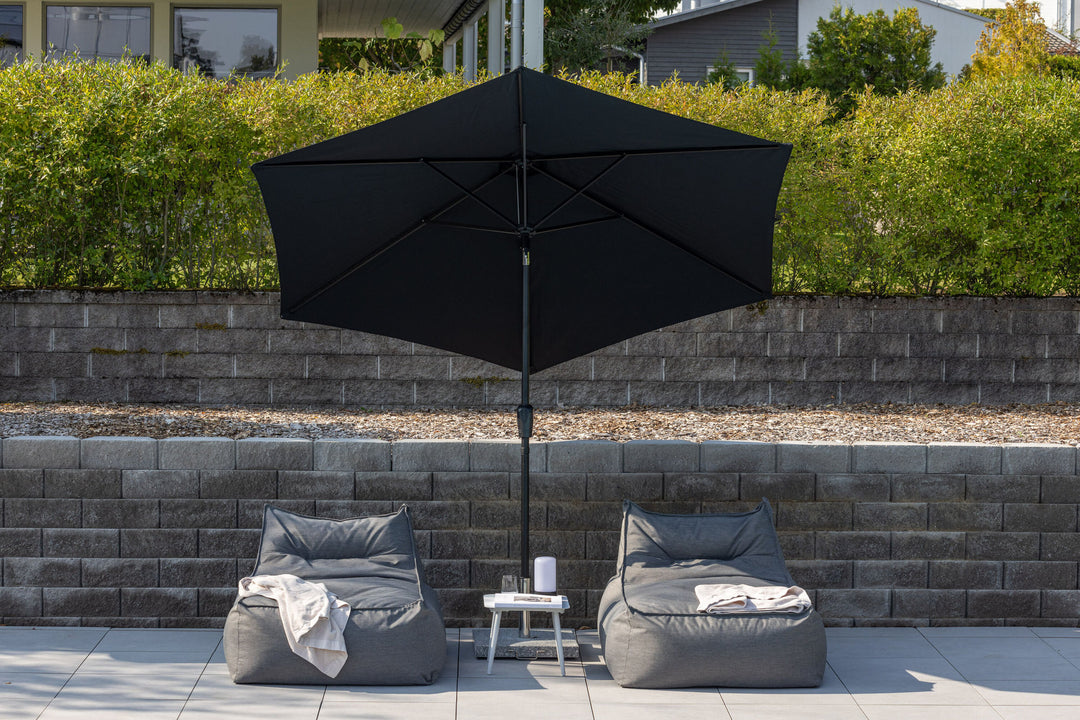 Venture Home Leeds Umbrella - 3m - Grey Alu / Black Fabric