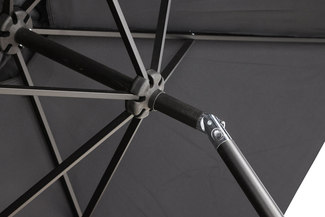 Venture Home Leeds Umbrella - 3m - Grey Alu / Black Fabric