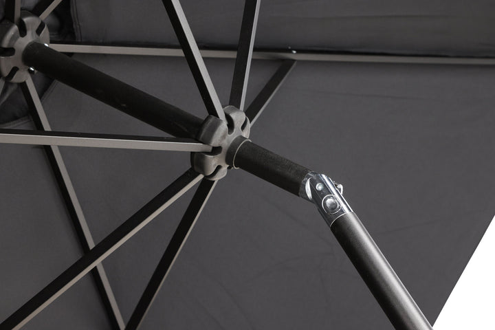 Venture Home Leeds Umbrella - 3m - Grey Alu / Black Fabric