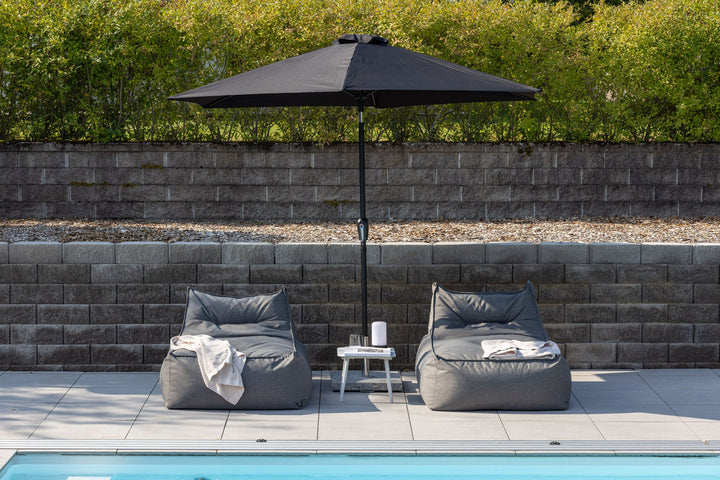 Venture Home Leeds Umbrella - 3m - Grey Alu / Black Fabric