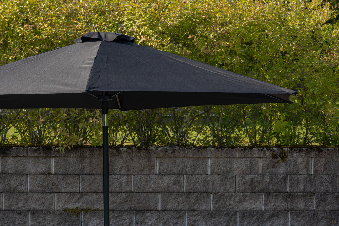 Venture Home Leeds Umbrella - 3m - Grey Alu / Black Fabric