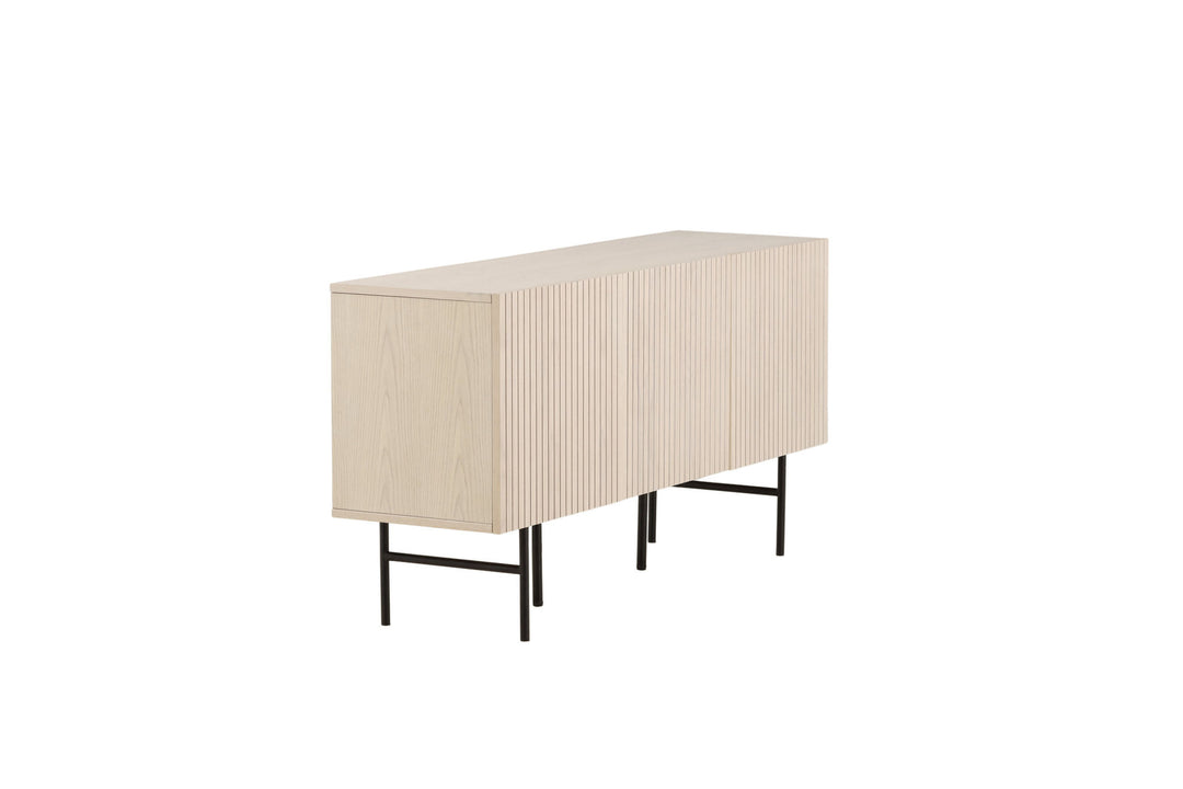 Vind Björkön Low Cabinet Storage - Whitewash / Faneer