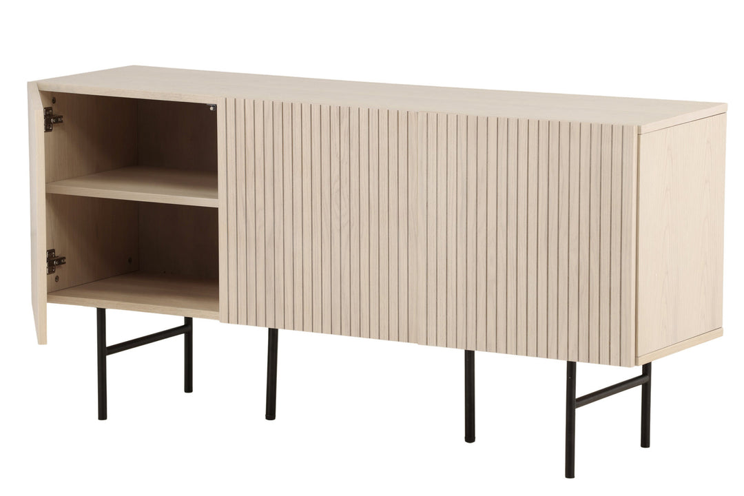 Vind Björkön Low Cabinet Storage - Whitewash / Faneer