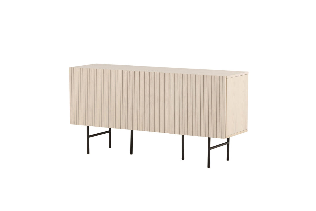 Vind Björkön Low Cabinet Storage - Whitewash / Faneer
