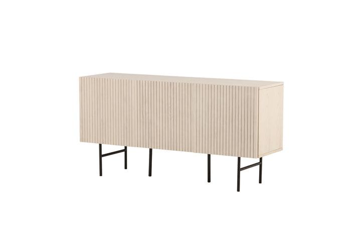 Vind Björkön Low Cabinet Storage - Whitewash / Faneer