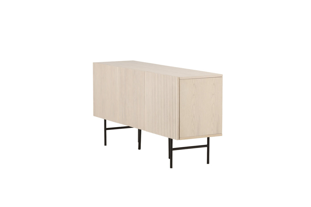Vind Björkön Low Cabinet Storage - Whitewash / Faneer