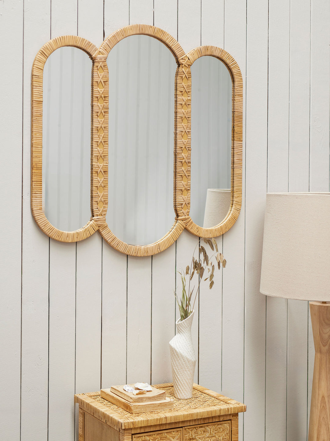 Creative Collection Cardiz Vægspejl, Natur, Rattan