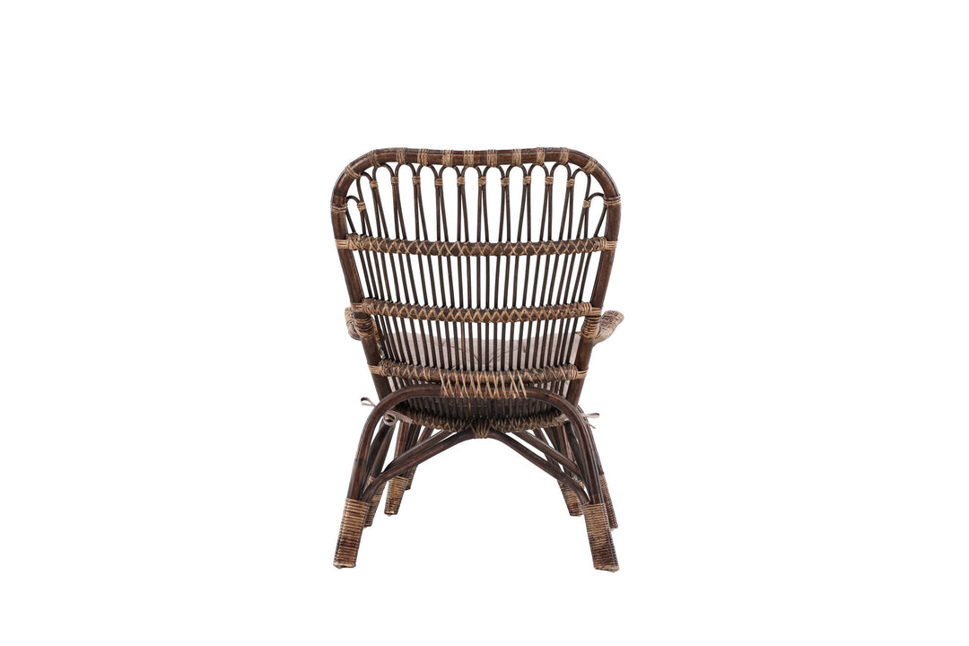 Venture Home Ella Loungechair Rattan - Dark walnut / Beige - Ersätter 6109-101