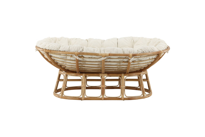Venture Home Mamasan Rattan Love Seat Nature - Double - Offwhite cushion - Ersätter 2107-101