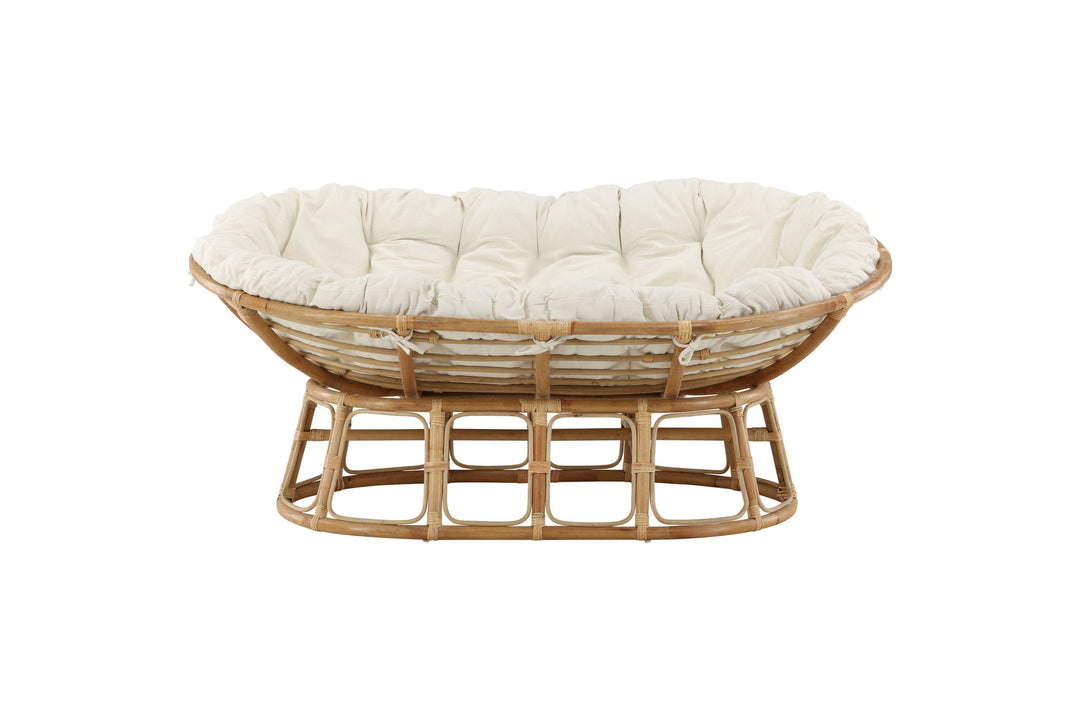 Venture Home Mamasan Rattan Love Seat Nature - Double - Offwhite cushion - Ersätter 2107-101