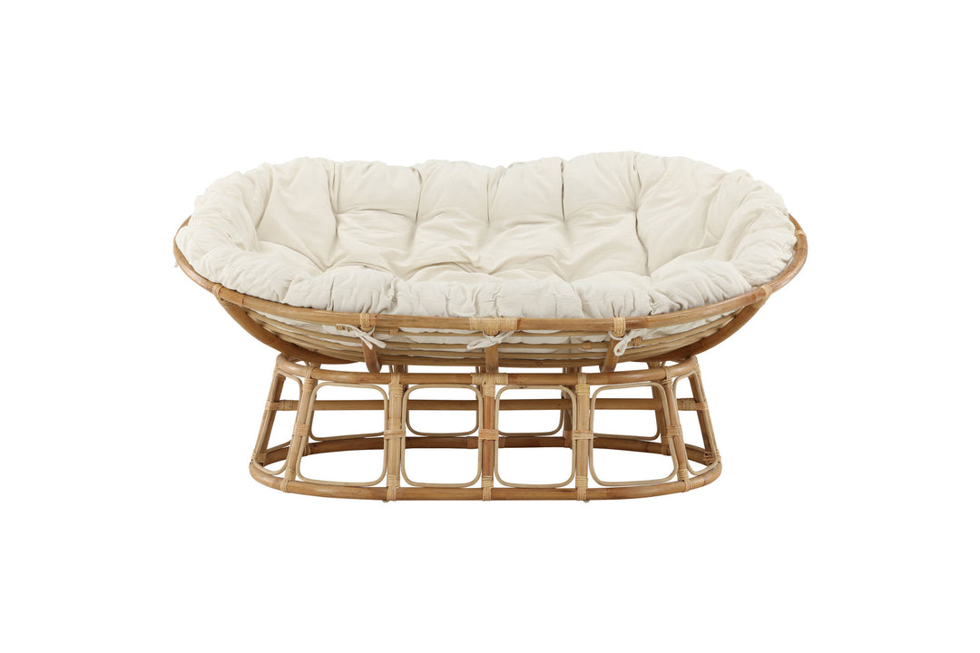 Venture Home Mamasan Rattan Love Seat Nature - Double - Offwhite cushion - Ersätter 2107-101