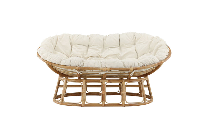 Venture Home Mamasan Rattan Love Seat Nature - Double - Offwhite cushion - Ersätter 2107-101