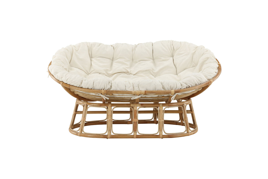 Venture Home Mamasan Rattan Love Seat Nature - Double - Offwhite cushion - Ersätter 2107-101