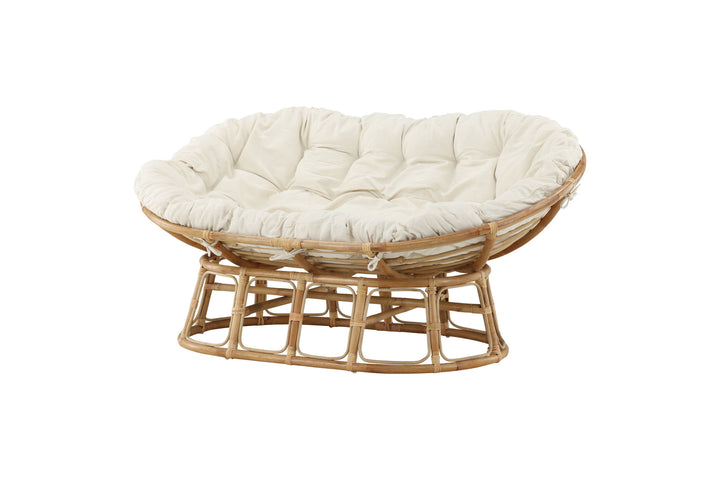 Venture Home Mamasan Rattan Love Seat Nature - Double - Offwhite cushion - Ersätter 2107-101