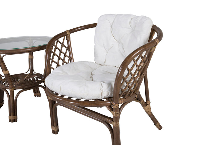 Venture Home Wera Café set (2+1) Rattan / Offwhite Cushion - Ersätter 1573-6011