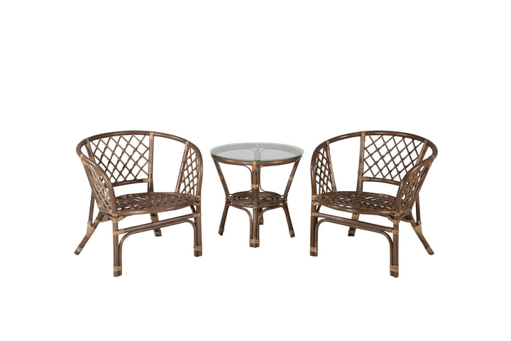 Venture Home Wera Café set (2+1) Rattan / Offwhite Cushion - Ersätter 1573-6011