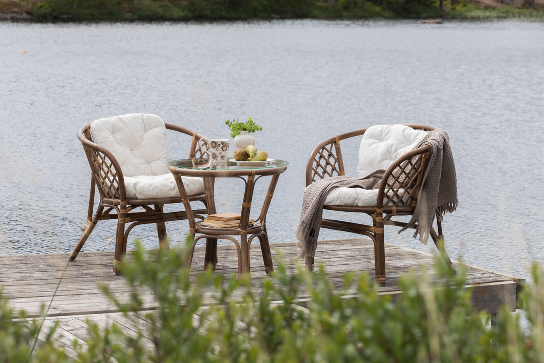 Venture Home Wera Café set (2+1) Rattan / Offwhite Cushion - Ersätter 1573-6011