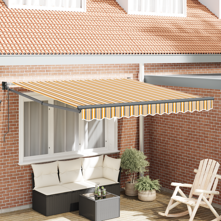 Udtrækkelig markise Flerfarvet 350 x 250 cm Polyester og metal