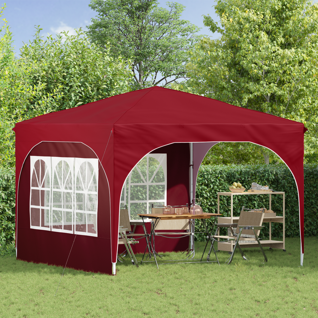 Pop-up Festtelt 290 x 290 x 245 cm Bordeaux