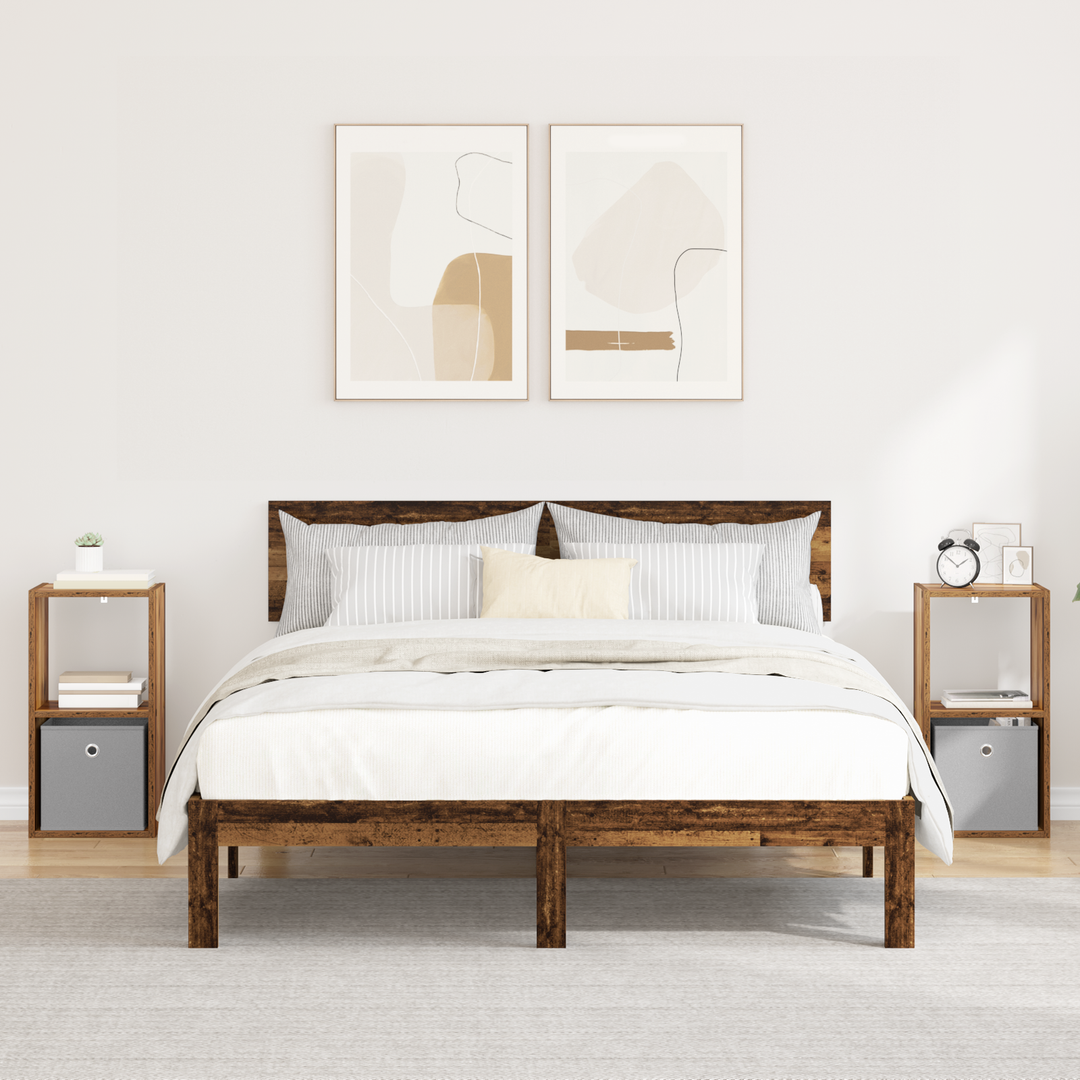Sengebord 2 pcs Gammelt træ 30,5 x 27 x 59,5 cm Konstrueret træ