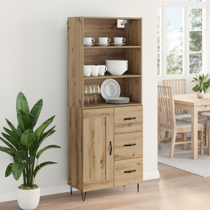 Highboard med skuffe 2 pcs Artisan Egetræ Konstrueret træ