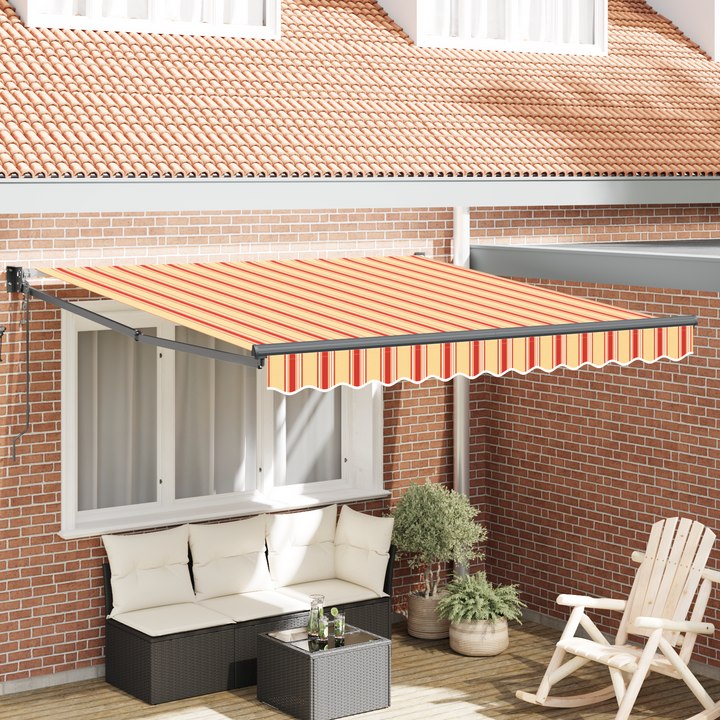 Udtrækkelig markise Gul og orange 350 x 250 x 165 cm