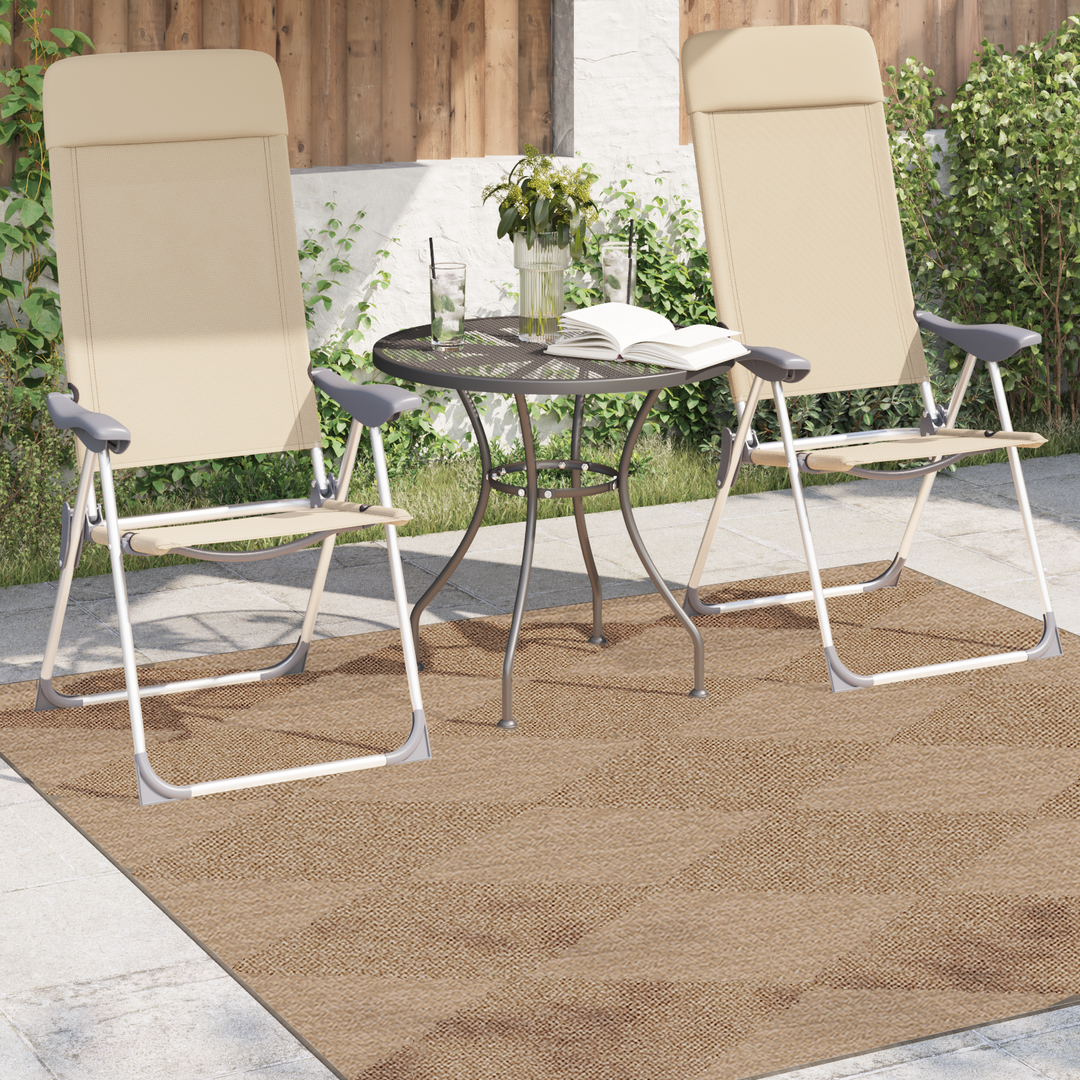 Områdetæpper Firkantet AGIRA Naturfarvet 240 x 240 cm Polyester