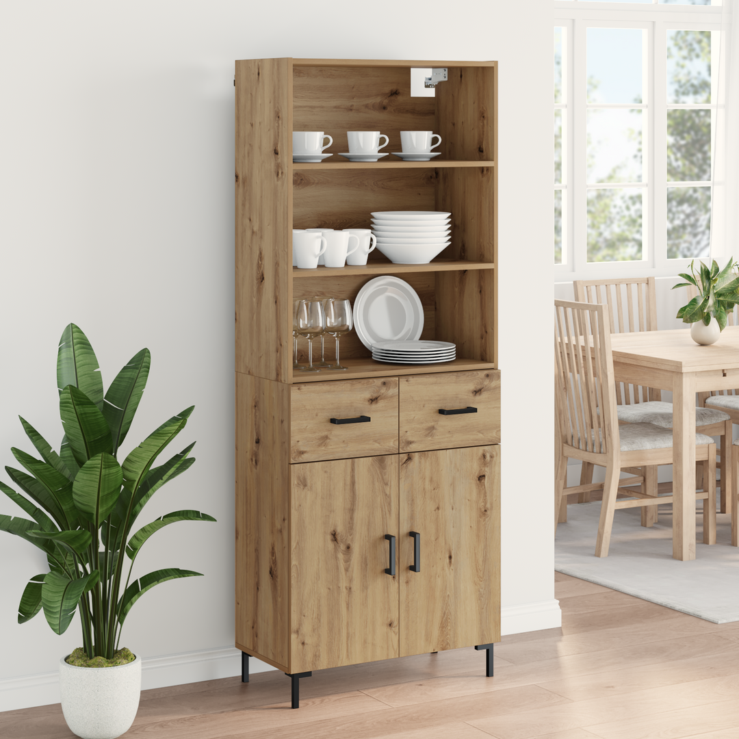 Highboard Artisan Egetræ 69,5 x 34 x 180 cm Konstrueret træ