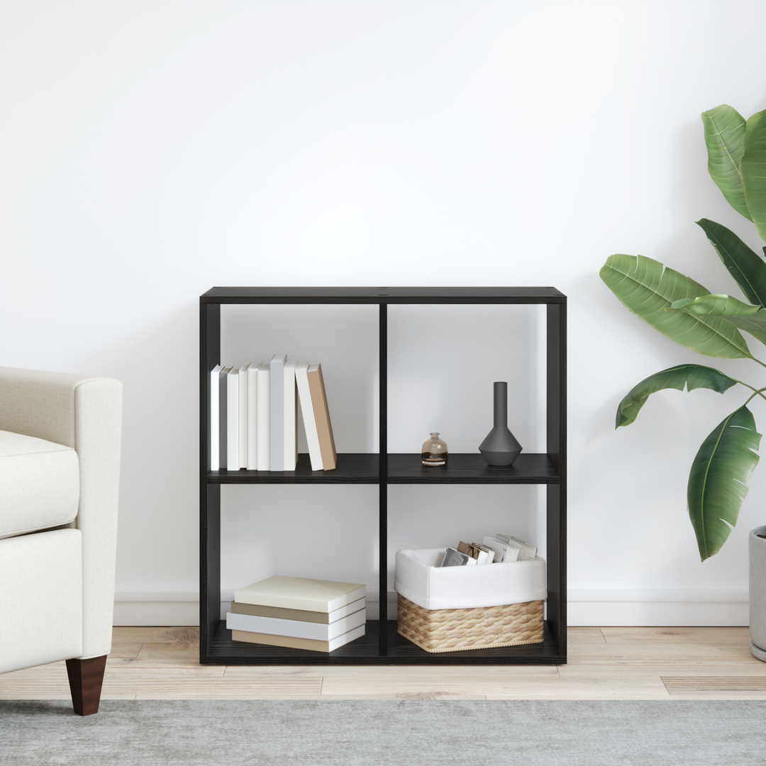 Bogskab Sort eg 69,5 x 29 x 69,5 cm Konstrueret træ